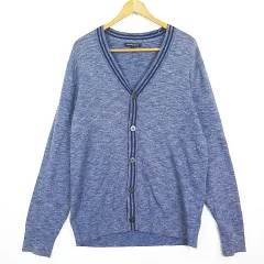 バナナリパブリック BANANA REPUBLIC コットン ニット カーディガン 長袖 L ブルー 2sa7302のサムネイル
