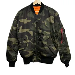 ALPHA INDUSTRIES(アルファ) ブルゾン サイズM メンズ美品  - カーキ×黒×マルチ 長袖/迷彩柄/リバーシブル/中綿/冬のサムネイル