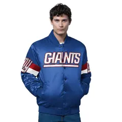 スターター メンズ アウター ジャケット・ブルゾン サテン Menstarteroyal New York Giants Triple Option Satin Varsity FullSnap Jaのサムネイル