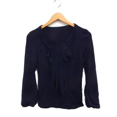 ボディドレッシングデラックス BODY DRESSING Deluxe リボン ニット セーター 長袖 切替 シフォン 38 ネイビー 紺 /FT48のサムネイル