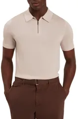 テッドベーカー メンズ トップス ポロシャツ セーター Ted Baker Givrans Zipolo Sweater Ecru エクリュのサムネイル