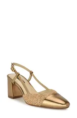 ナインウェスト レディース シューズ ヒール キャップ Nine West Unda Slingback Cap Toe Pump Bronzeのサムネイル
