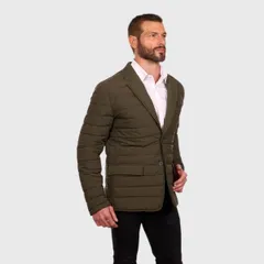 ペリーエリス メンズ アウター ジャケット・ブルゾン キルティング ブレザー Perry Ellis Tech Stretch Quilted Blazer Jacket Olive オリーブのサムネイル