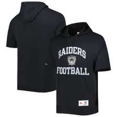 ミッチェルネス メンズ アウター パーカー・スウェット Mens Mitchell Ness Black Las Vegas Raiders Washed Short Sleeve Pulloverのサムネイル