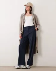 エイソス レディース アウター コート ASOS DESIGN soft longline trench coat in mushroomのサムネイル