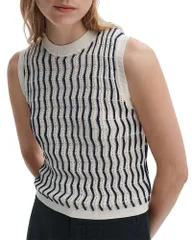 ラグアンドボーン レディース アウター ベスト rag bone Leslie Stripe Vest Ivory アイボリーのサムネイル