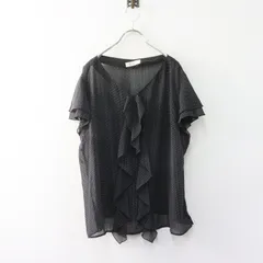 大きいサイズ サブストリート sab street フリル ドット ブラウス 21｜ブラック トップス  シャツ【2400015086903】のサムネイル