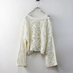 【洗える】サロンアダムエロペ SALON adam et rope クロシェ編みレース2WAYニットカーディガン F ホワイト∥クロップド丈【2400015081816】のサムネイル