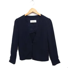 デプレ DES PRES トゥモローランド ノーカラージャケット 無地 シンプル 34 ネイビー 紺 /FT28のサムネイル