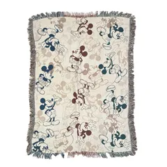 vintageラグ ブランケット マルチカバー タペストリー ディズニー ミッキー 総柄 Rug Throw Blanket Disney Parks 3885のサムネイル
