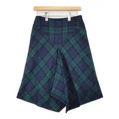 homspun 152-4403 ウール チェック ブラックウォッチ ロングスカート グリーン ネイビー レディース ホームスパン【中古】6-0718T∞のサムネイル
