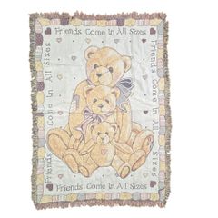 1994年製】vintage厚手ラグマット テディベア熊さん タペストリー雑貨