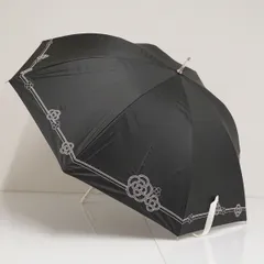日傘 CLATHAS クレイサス USED品 晴雨兼用 ブラック フラワー カメリア 刺繍 UV 遮光 レディース A4334のサムネイル