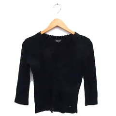 ソニア ソニアリキエル SONIA SONIA RYKIEL リブ カーディガン ニット レース ハイゲージ コットン混 七分袖 38 黒 ブラック /NT9のサムネイル