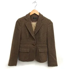 ジェイクルー J.CREW ウール テーラード ジャケット ヘリンボーン柄 総裏地 茶 ブラウン /NT31のサムネイル