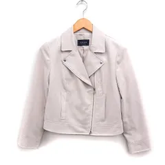 ジャスグリッティー JUSGLITTY スエードライク ジャケット ライダース アウター 無地 2 ベージュ /FT11のサムネイル