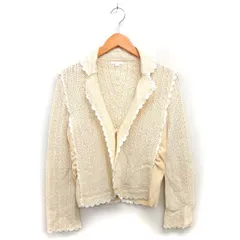 トゥービーシック TO BE CHIC ニット テーラードジャケット ウール混 ギャザー 裏地なし 2 ベージュ /NT29のサムネイル