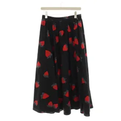 エムエスジーエム MSGM スカート 40 黒 ブラック 赤 レッド いちご柄 ロング丈 /LP23のサムネイル