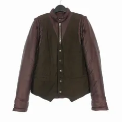 マルタンマルジェラ 10 Martin Margiela 10 06AW 本人期 2WAY レザードッキング パフジャケット ブルゾン 長袖 44 ブラウン/バーガンディ 30AM015 ここのえタグ のサムネイル