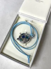 美品 ミキモト MIKIMOTO ネックレス ペンダント フラワー ルーペ レディース ブルー 青 箱付き yk070901のサムネイル