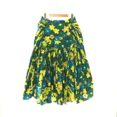 マルニ MARNI コットン 花柄 フロントギャザースカート ロング 38 ネイビー イエロー /HK ■OSのサムネイル