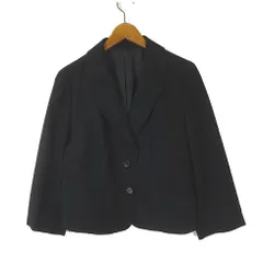 マーガレットハウエル MARGARET HOWELL ジャケット リネン サマーウール ショート丈 テーラード 7分袖 M 2 黒 ブラックのサムネイル