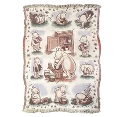 vintageラグ ブランケット マルチカバー タペストリー USA製 クラシックプー ディズニー Disney Rug Blanket Pooh 3310のサムネイル
