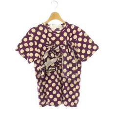 タオ コムデギャルソン TAO COMME des GARCONS ドット リボン 半袖 カットソー Tシャツ コットン M 紫 パープル ベージュ TK-T014 /CX ■OSのサムネイル