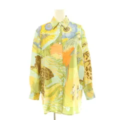サルヴァトーレフェラガモ Salvatore Ferragamo シルクシャツ ブラウス 長袖 花柄 総柄 I38 緑 グリーン マルチカラー /CX ■OSのサムネイル