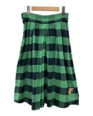 ヒステリックグラマー HYSTERIC GLAMOUR HYSTERIC HI!刺繍 タックスカート ロング丈 ミモレ丈 フレアスカート バッファローチェック 日本製 GREEN 緑 01213AK03 スカート ロゴ グリーン Sサイズ 104LB-125のサムネイル