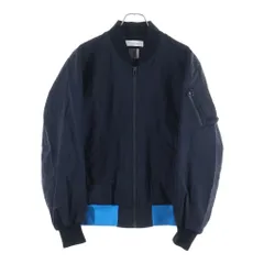 FACETASM (ファセッタズム) ナイロン ステッチデザイン ツートンカラー ジップアップ ボンバージャケット ブルゾン ブラック MS-JK-M06のサムネイル