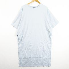 바나나리 퍼블릭 BANANA REPUBLIC 오버사이즈 슬릿 T셔츠 컷소우 롱 길이 스트레치 면 ONESIZE 라이트 블루 kz12411