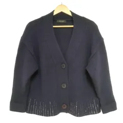 ADORE(アドーア) カーディガン サイズ38 M レディース - ネイビー 長袖/カシミヤ/スパンコール/ビーズのサムネイル