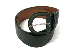 MULBERRY マルベリー レザー シルバー金具 ベルト 表記サイズ 30/75 ビジネス 紳士 メンズ グリーン系 DP4838