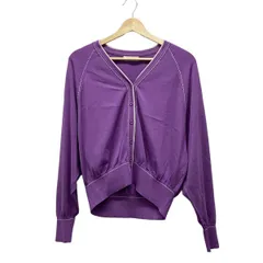 mila schon(ミラショーン) カーディガン サイズ40 M レディース新品同様  パープル×ライトグレー Vネックのサムネイル