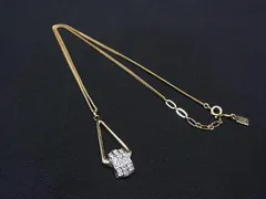 ■美品■ HANAE MORI ハナエモリ ラインストーン ネックレス ペンダント アクセサリー レディース ゴールド系×シルバー系 DP5807のサムネイル