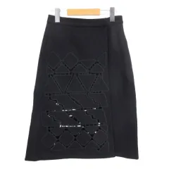 ティビ tibi ウール ラップ スカート ひざ下丈 インナーパンツ 2 ブラック ■FFのサムネイル