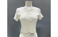 エイブリー 半袖 シャーリングカーディガン / ジグザグブランディッシュインムシンサショップチュールのサムネイル