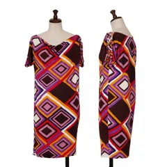 ダイアンフォンファステンバーグDIANE VON FURSTENBERG シルクレースアップショルダーチュニック 紫オレンジ他のサムネイル