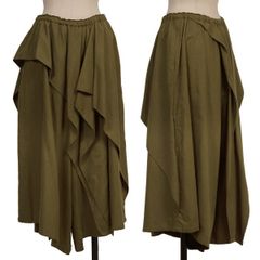 ワイズY's コットンフリルワイドパンツ カーキ1