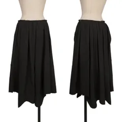 コムコム コムデギャルソンCOMME des GARCONS ウール裁ち切りカーブ切替スカート 黒XSのサムネイル