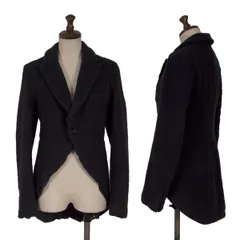 コムコム コムデギャルソンCOMME des GARCONS ウール2Bスワローテールジャケット 紺Sのサムネイル