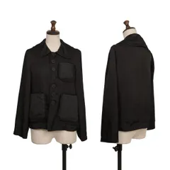 トリココムデギャルソンtricot COMME des GARCONS キュプラ製品染めフリルパッチポケットジャケット 黒Sのサムネイル