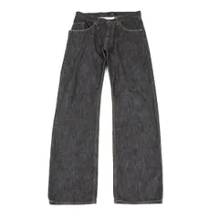 ワイズY's アシンメトリーポケットデザインデニムパンツ 黒1のサムネイル
