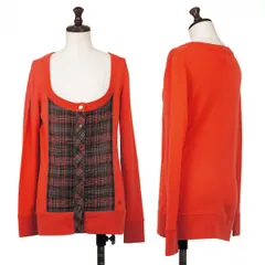 ヴィヴィアンウエストウッド レッドレーベルVivienne Westwood Red Label タータンチェックプリーツ切替カーディガン 赤グレー黒1のサムネイル