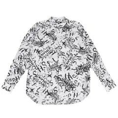 ブラックコムデギャルソンBLACK COMME des GARCONS スプラッシュプリントバックジップシャツ 白黒XLのサムネイル