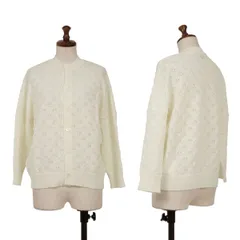 トリココムデギャルソンtricot COMME des GARCONS ウール透かし編みニットカーディガン アイボリーMのサムネイル