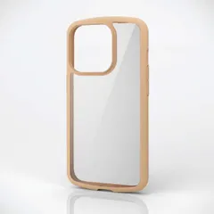 【新品】ELECOM iPhone15 Pro ケース ハイブリッド 衝撃吸収 フレームカラー カフェオレ PM-A23CTSLFCBEのサムネイル