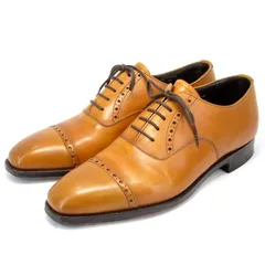 GRENSON グレンソン UK6.5E パンチドキャップトゥ 33553 クォーターブローグ カーフ マックルズフィールド 内羽根 英国製 タン  35005793のサムネイル