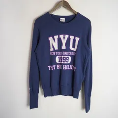 希少 TMT ティーエムティー NYU NEW YORK UNIVERSITY カレッジ デザイン スウェット カットソー 紺3025Q★2のサムネイル